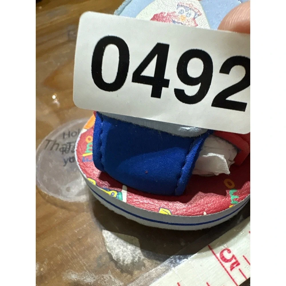 Sesame Street Elmo Toddler Sandals Blue Red Yellow Nautical Sailboat Size 4.5in